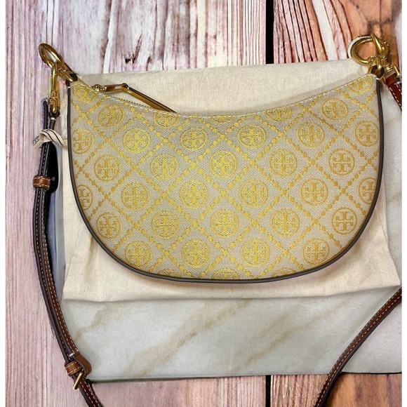 New Without Tags Tory Burch T Monogram Mini Jacquard Hobo Crossbody Bag - Picture 2 of 12